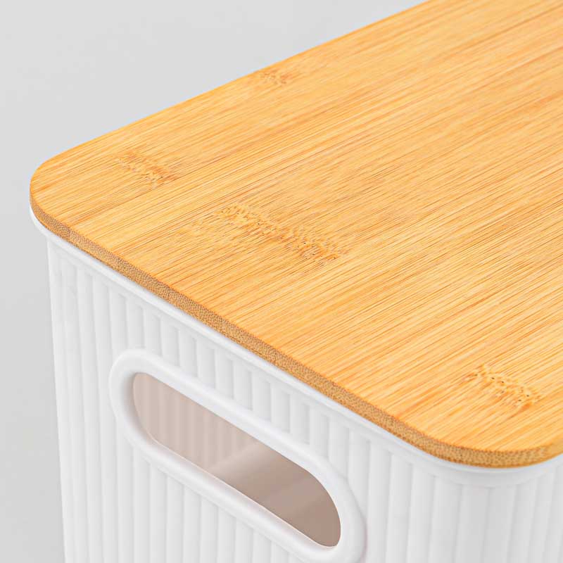 Boîte de rangement avec couvercle bambou