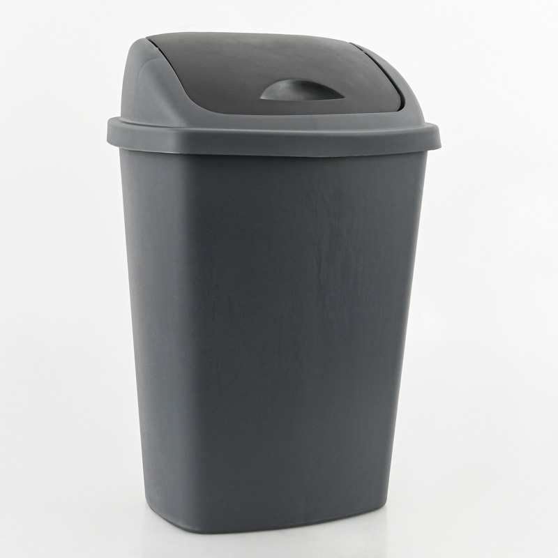 Poubelle à bascule anthracite 60L