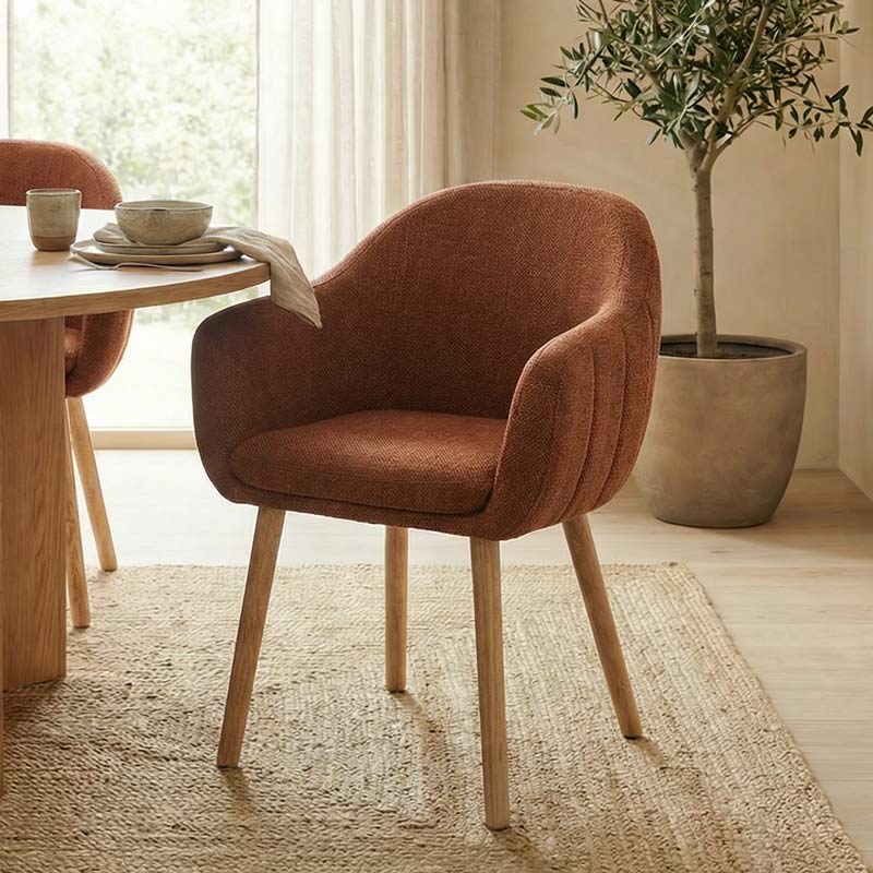 Fauteuil de table 'Hella' terracotta 