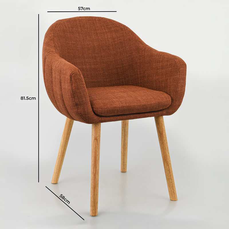 Fauteuil de table 'Hella' terracotta 