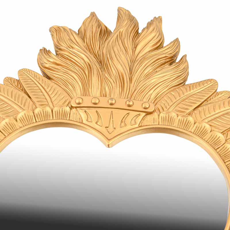 Miroir coeur 'Ex Voto' doré