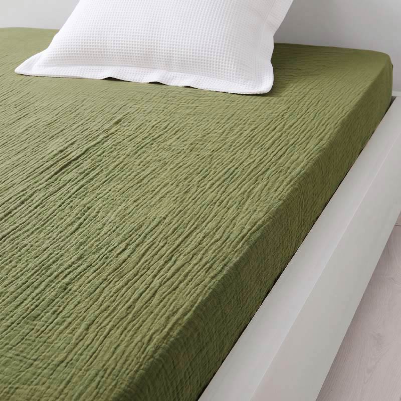 Drap house gaze de coton 'Harmonie' kaki