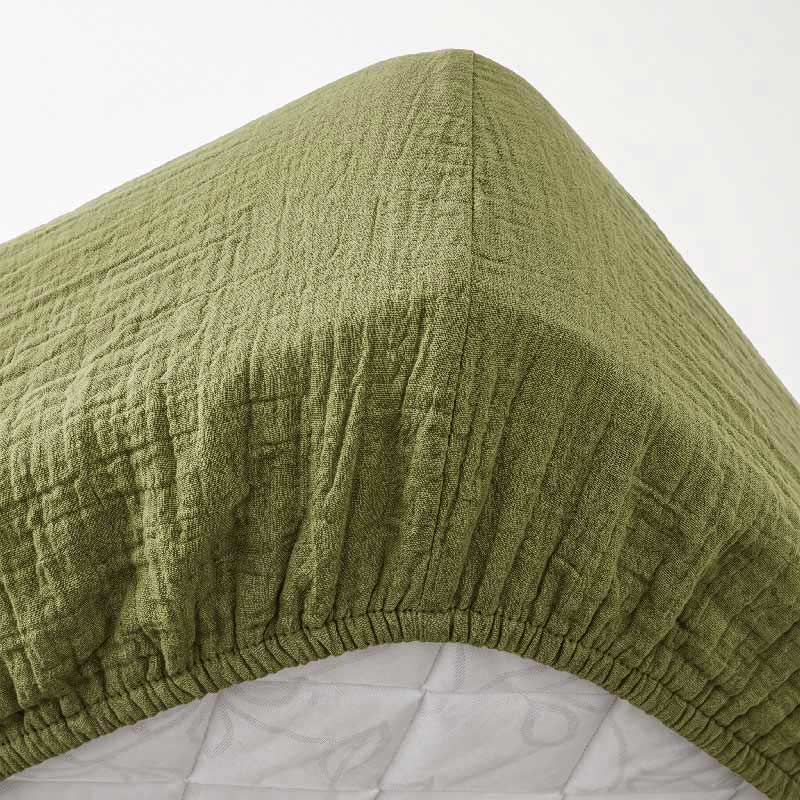 Drap house gaze de coton 'Harmonie' kaki