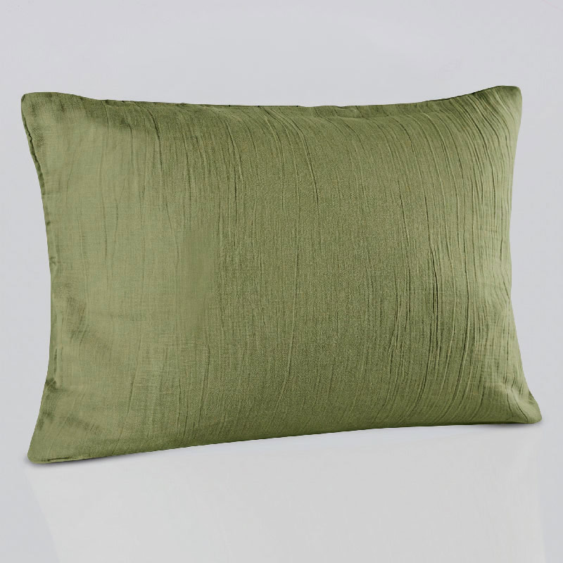 Taie d'oreiller gaze de coton 'Harmonie' Kaki