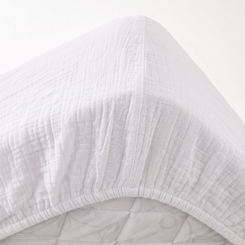 Drap housse gaze de coton 'Harmonie' blanc