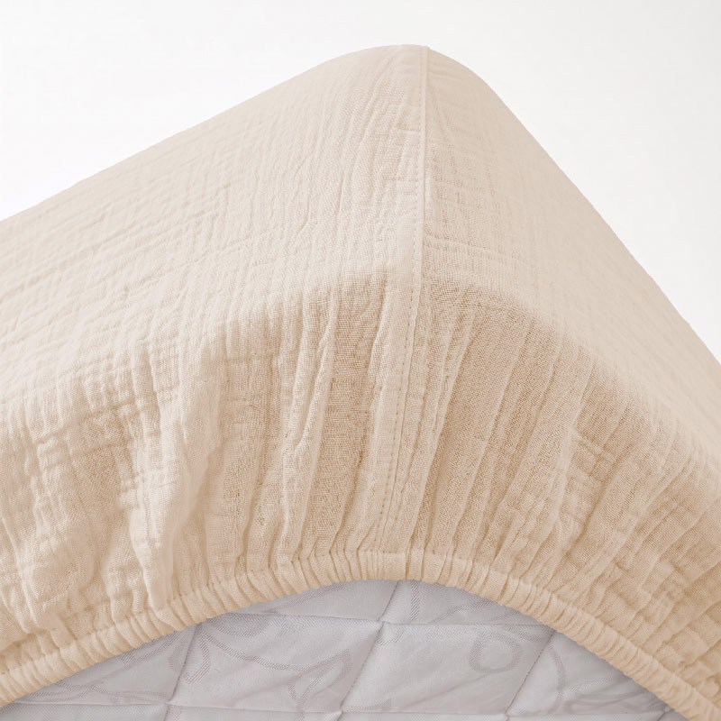 Drap housse gaze de coton 'Harmonie' écru