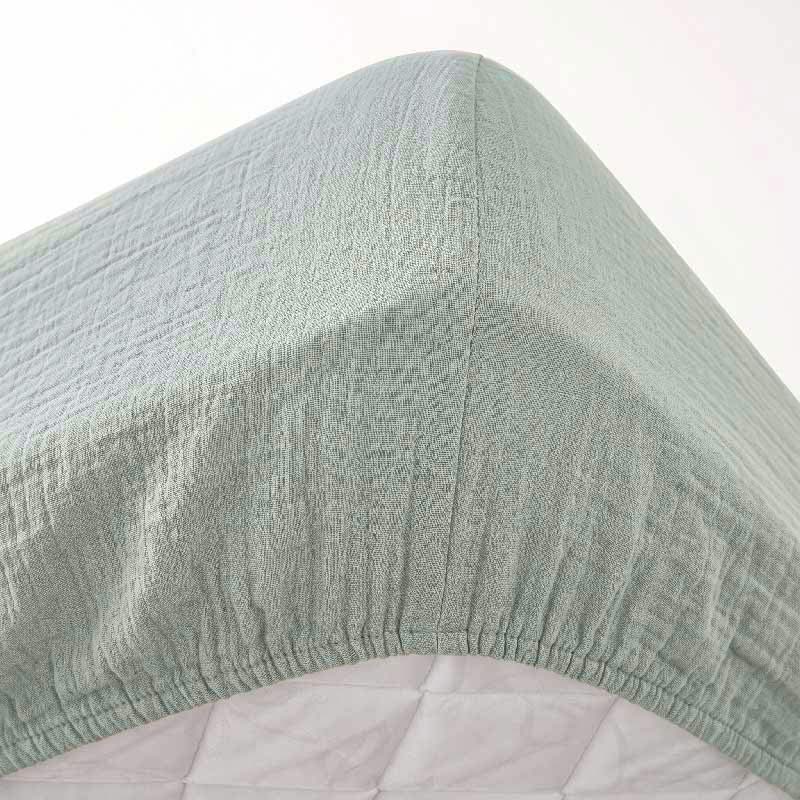 Drap housse gaze de coton 'Harmonie' vert