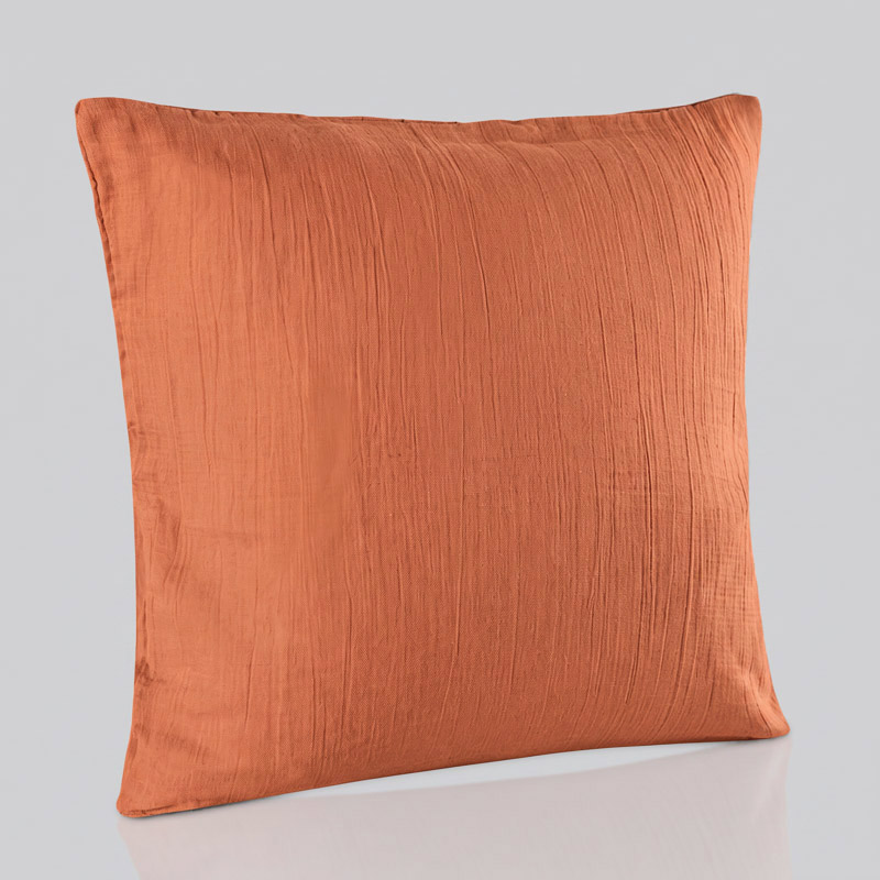 Taie d'oreiller gaze coton 'Harmonie' sienne