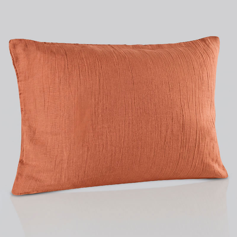 Taie d'oreiller gaze coton 'Harmonie' sienne