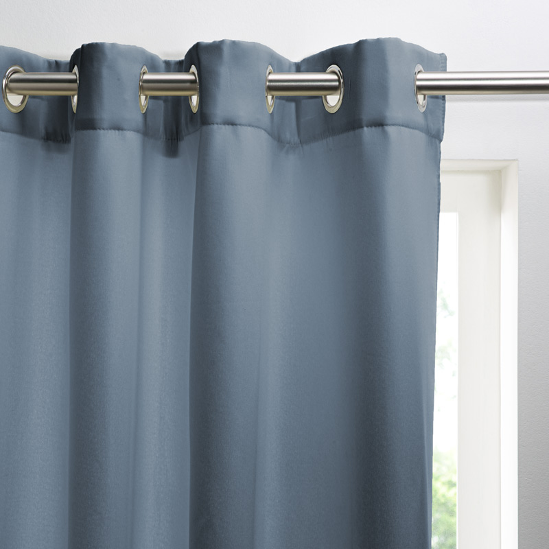 Rideau isolant bleu denim