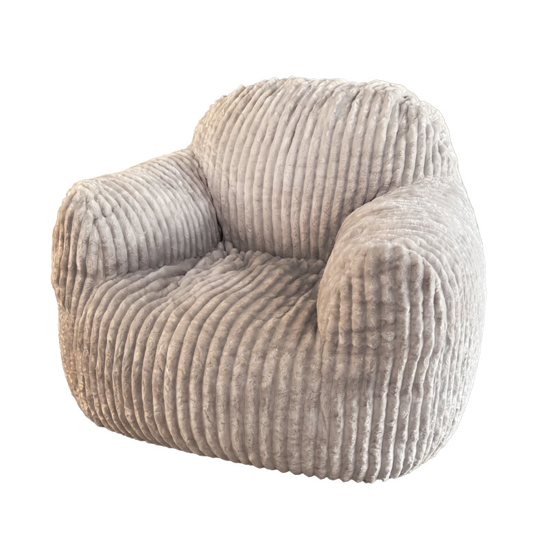 Fauteuil en velours côtelé 'Eden' beige gris