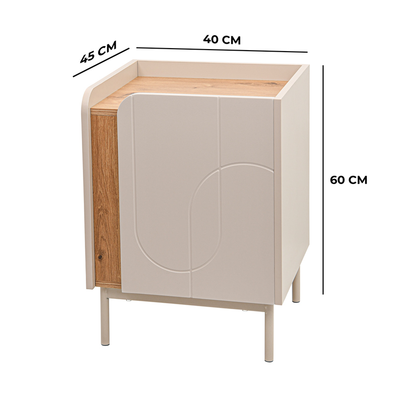 Table de chevet 'Nova' beige