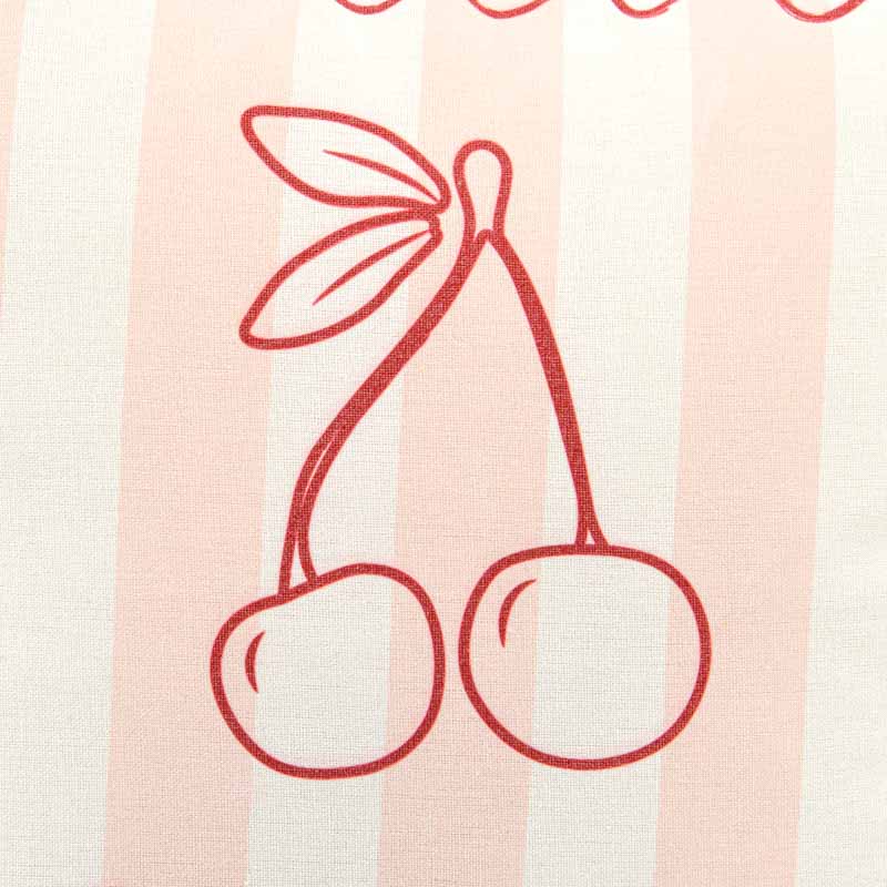 Coussin à rayures 'Ciao Bella' imprimé cerise