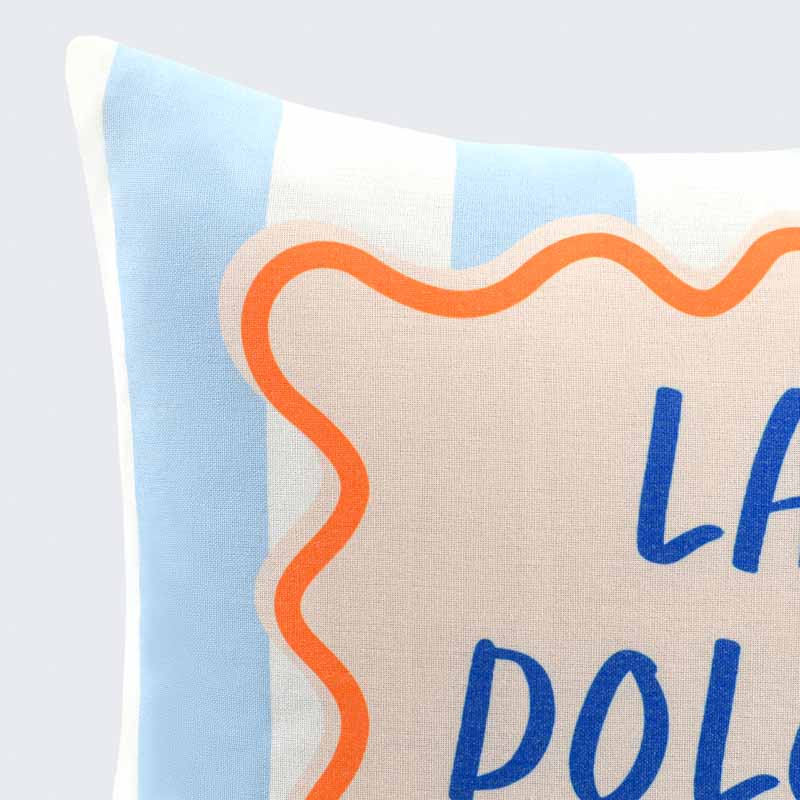 Coussin à rayures 'La Dolce Vita' bleu