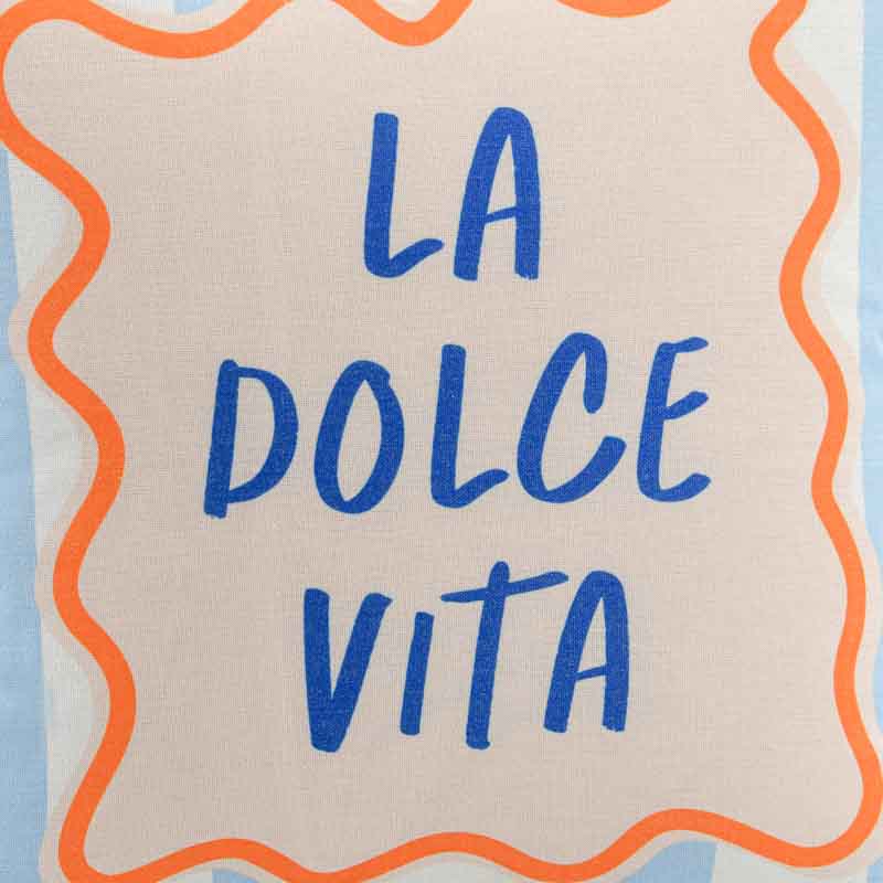 Coussin à rayures 'La Dolce Vita' bleu