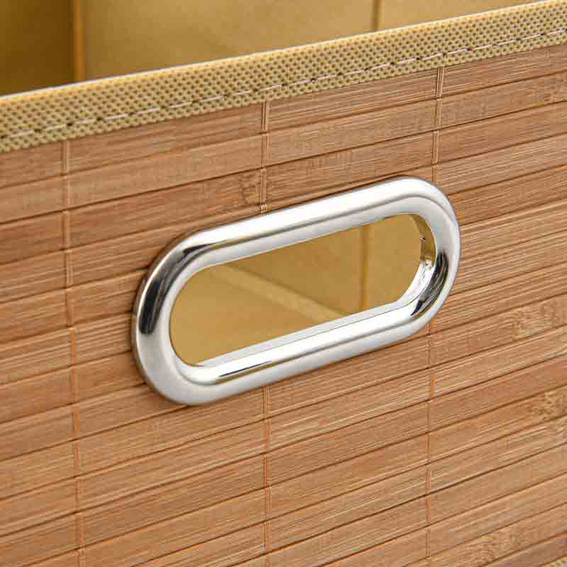 Bac de rangement pliable bambou écru