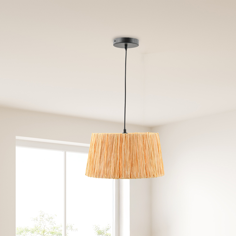 Suspension 'Yako' beige métal et rafia