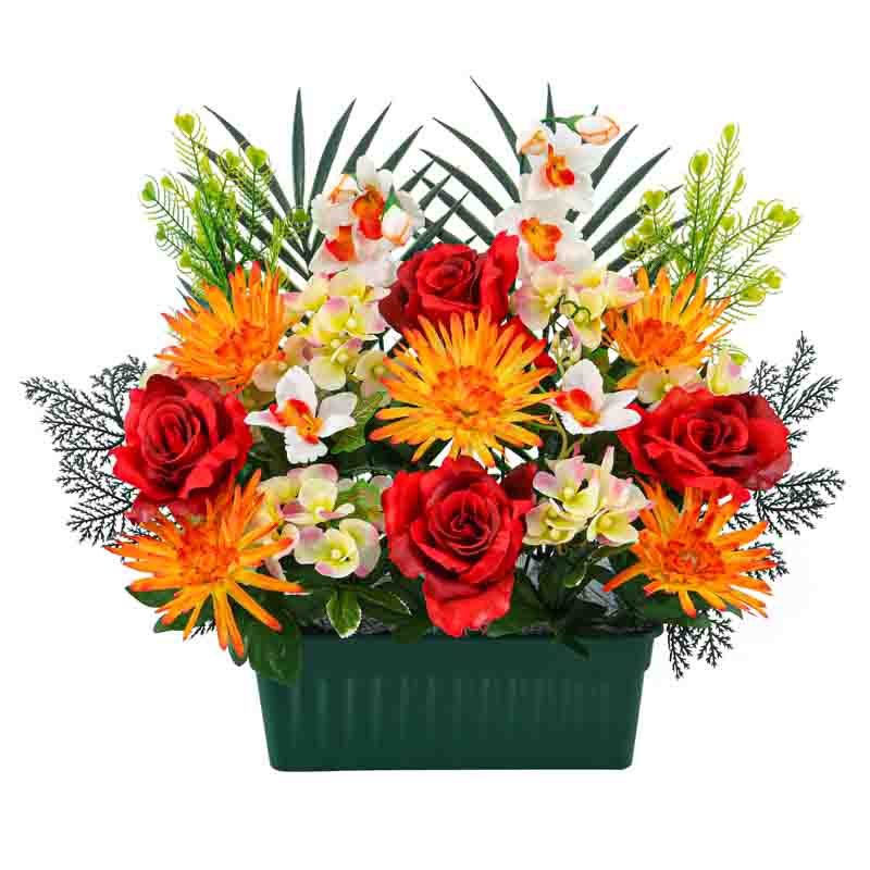 Jardinière de fleurs artificielles 