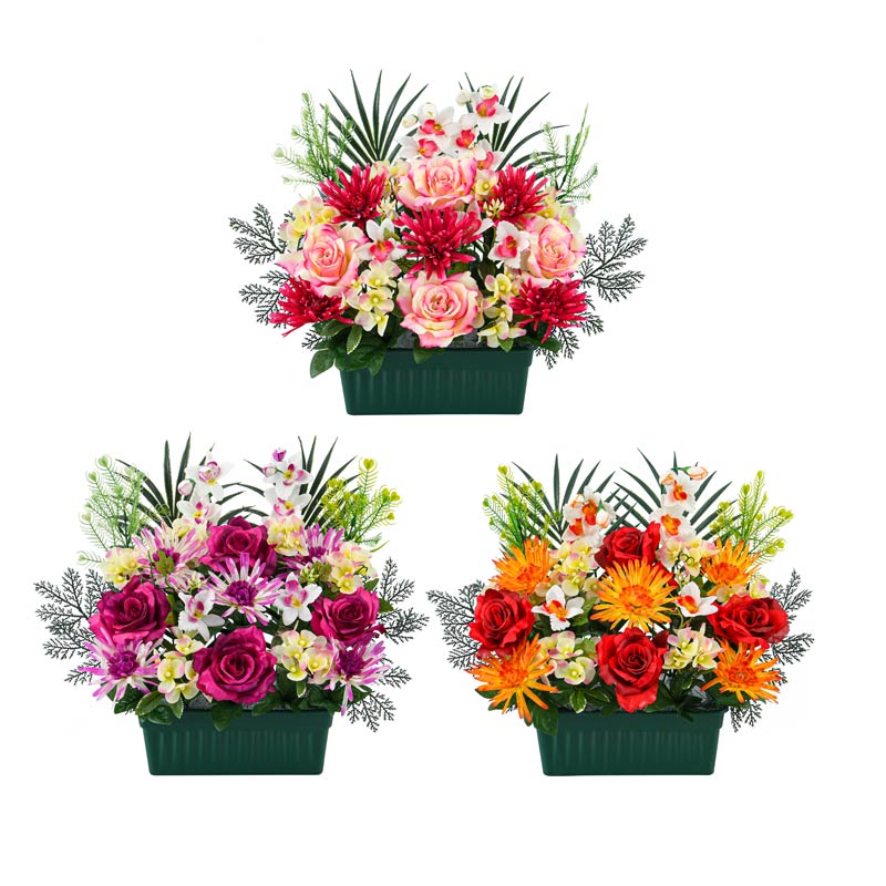 Jardinière de fleurs artificielles 