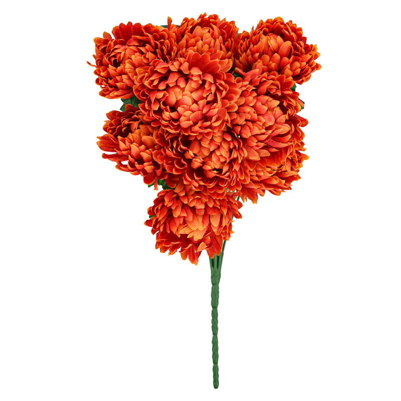 Bouquet artificiel de chrysanthèmes orange