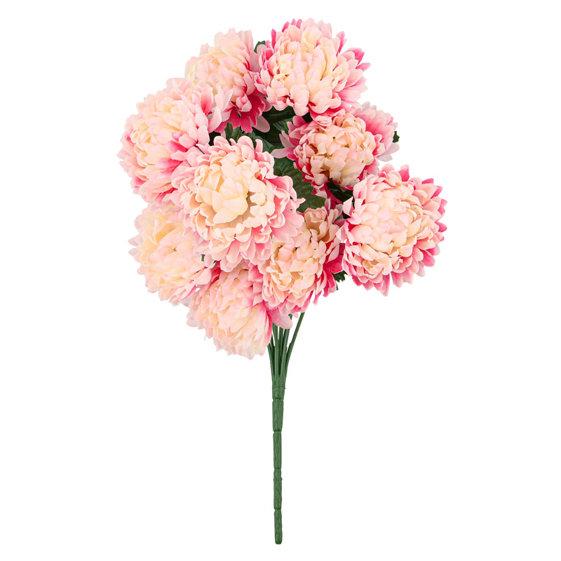 Bouquet artificiel de chrysanthèmes rose
