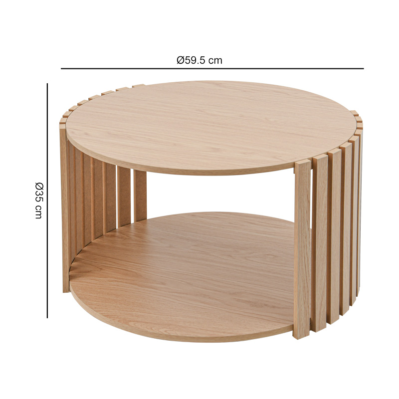 Table basse ronde 'Giselle' couleur bois 