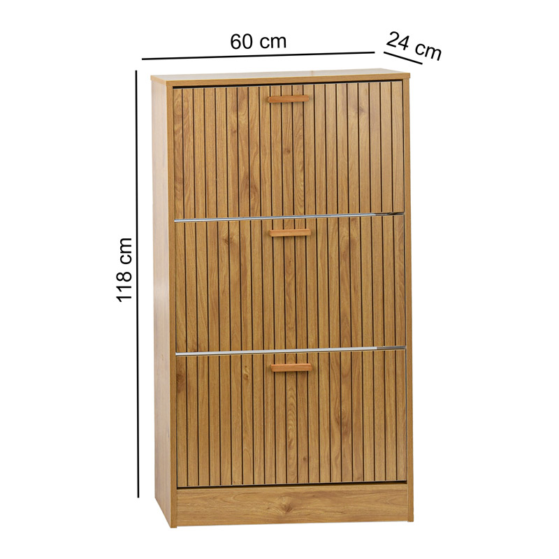 Meuble à chaussure 3 portes couleur bois 