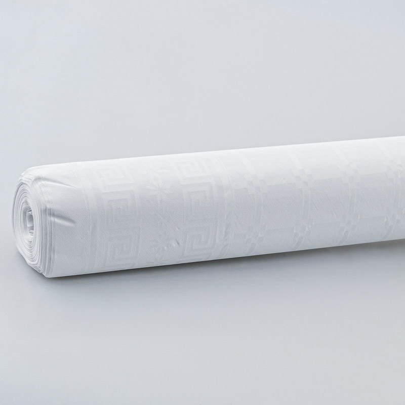 Nappe damassée en rouleau blanc