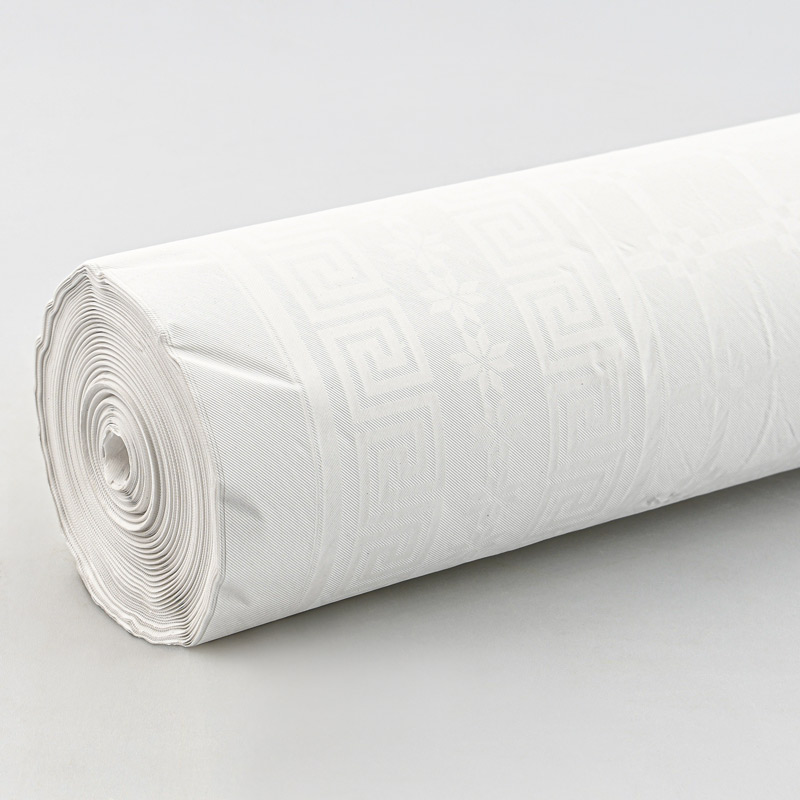 Nappe damassée en rouleau blanc