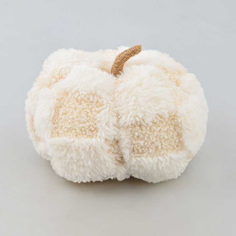 Citrouille damier 'Pop' blanc et beige 