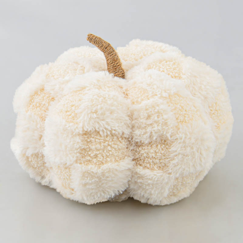 Citrouille damier 'Pop' blanc et beige 
