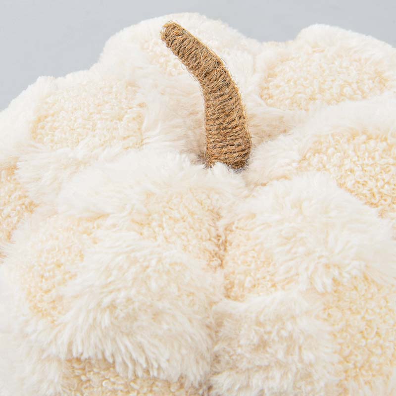 Citrouille damier 'Pop' blanc et beige 