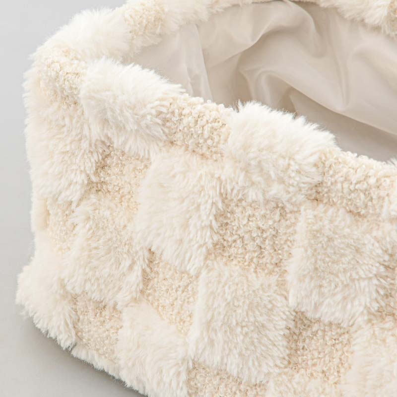 Caisse de rangement damier 'Pop' blanc beige