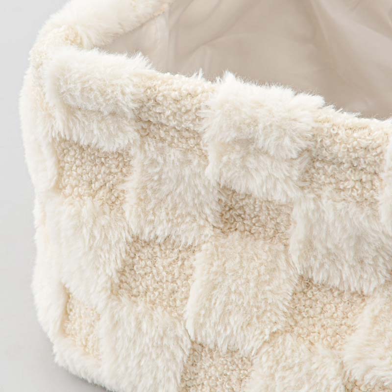 Caisse de rangement damier 'Pop' blanc beige