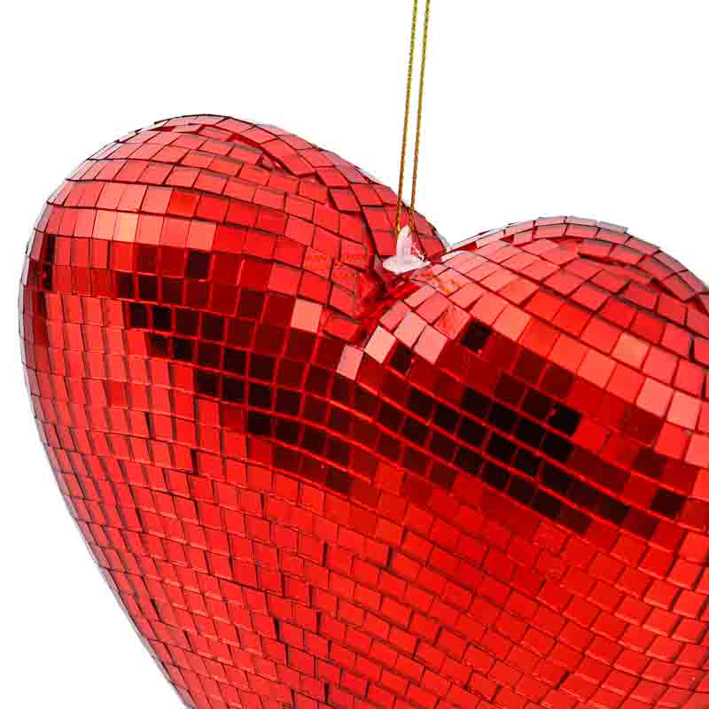 Coeur à facettes 'Pop' rouge à suspendre