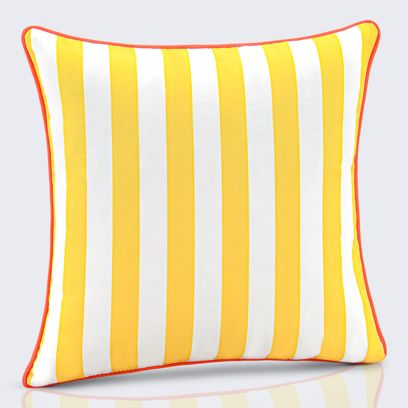 Coussin à rayures 'Soleia' jaune