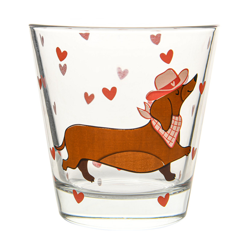Verre décoré 'Teckel Cowboy' 25cl 