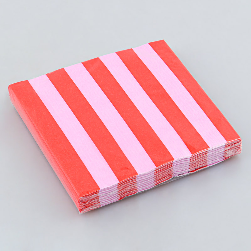 Lot de 20 serviettes 'Stripes' à lignes 
