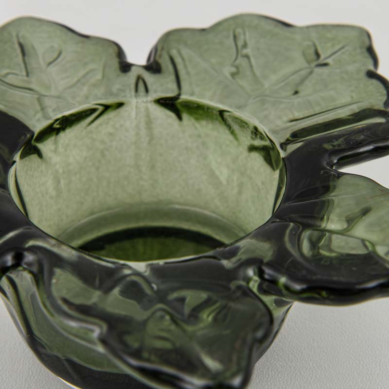 Porte-bougie Feuille d'automne vert