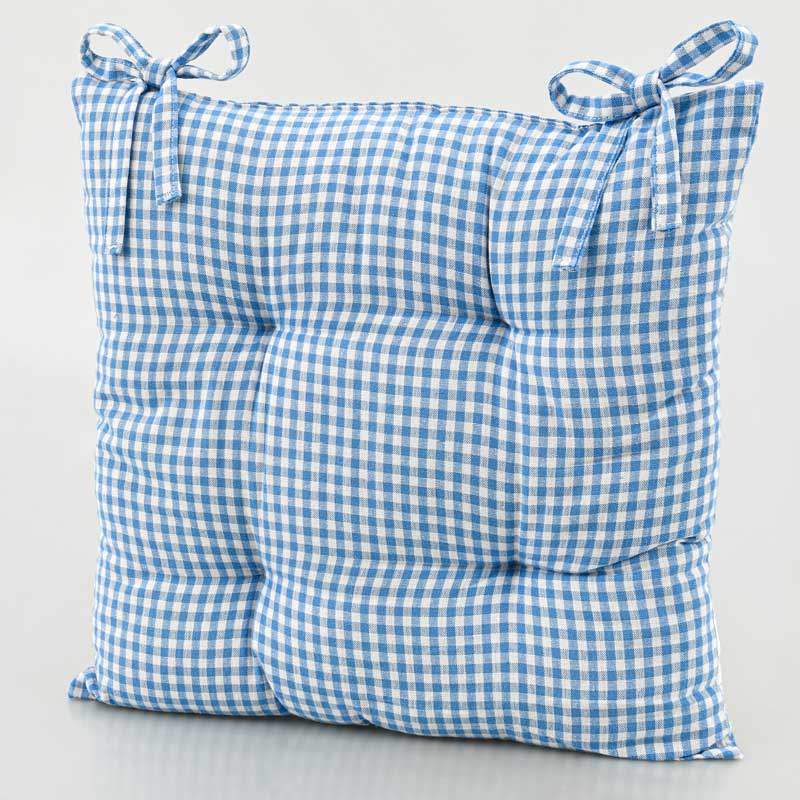 Dessus de chaise 'Brigitte' bleu et blanc