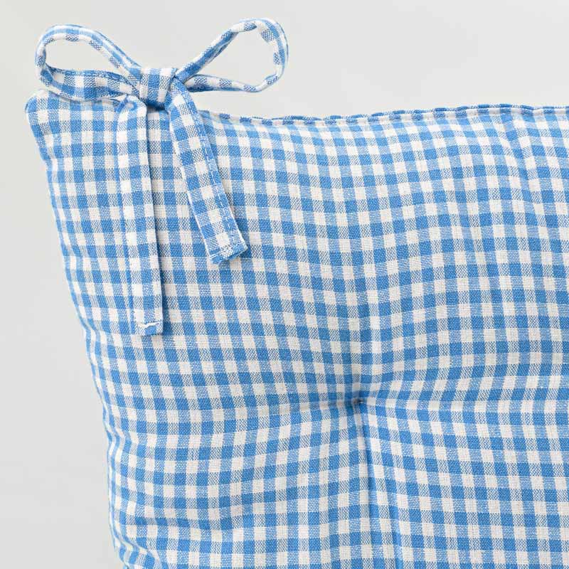 Dessus de chaise 'Brigitte' bleu et blanc