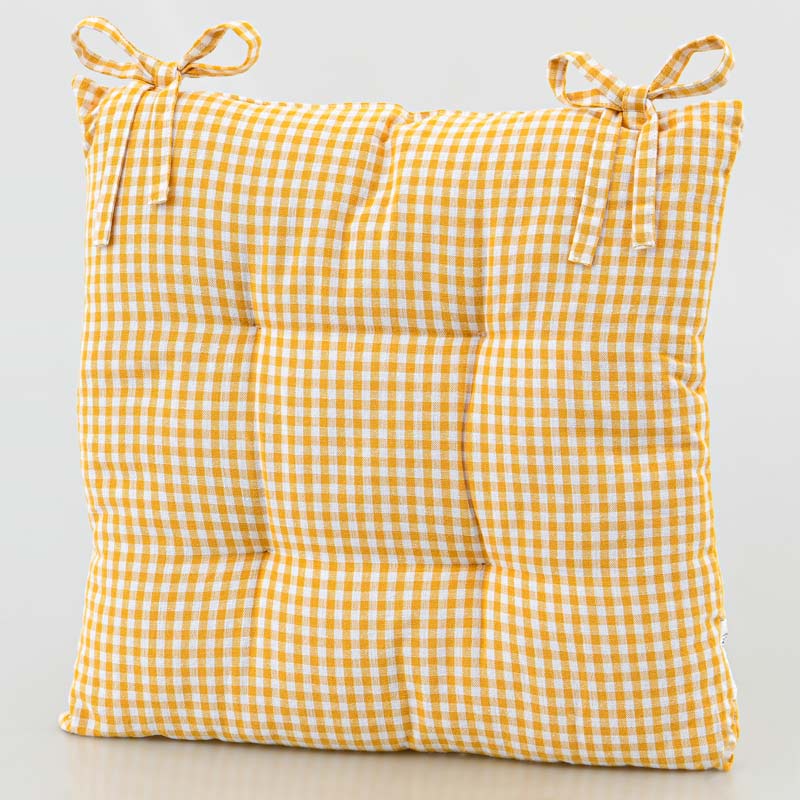 Dessus de chaise 'Brigitte' jaune et blanc
