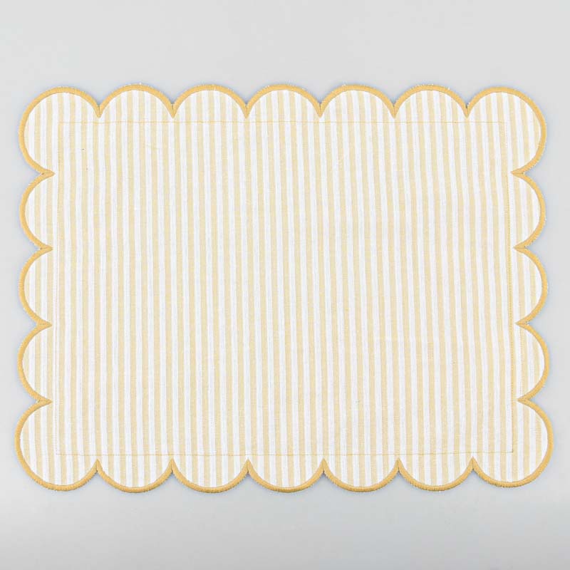 Set de table tissu 'Bubble' à rayures beige