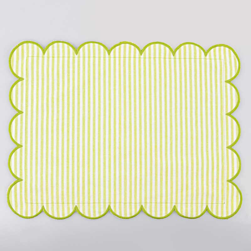 Set de table tissu 'Bubble' à rayures vert