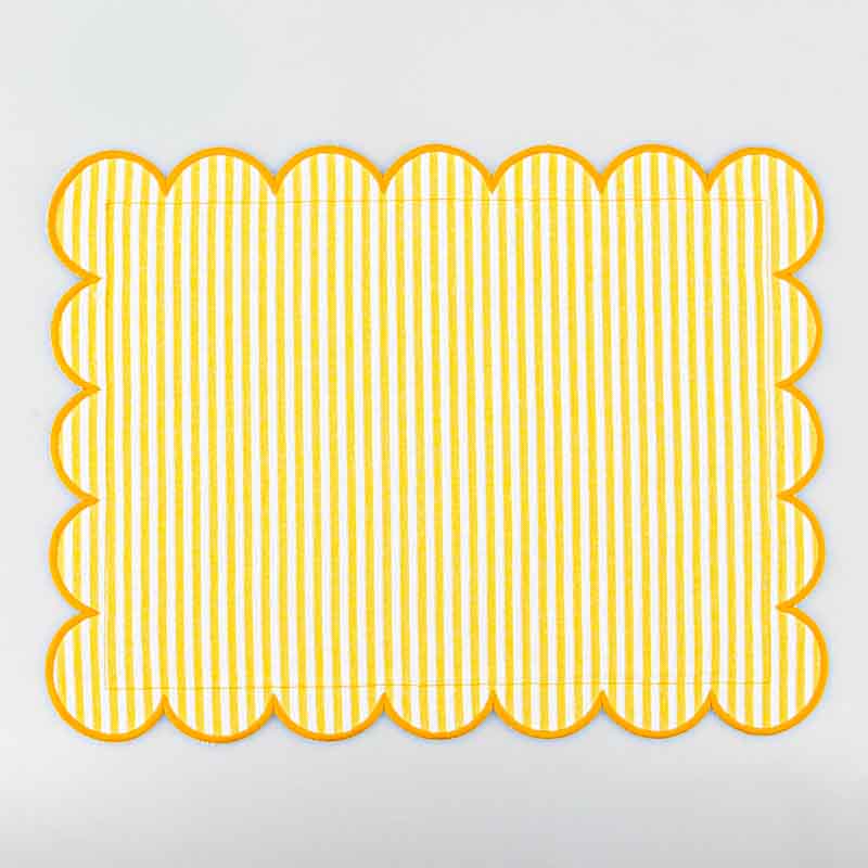 Set de table 'Bubble' tissu à rayures jaune
