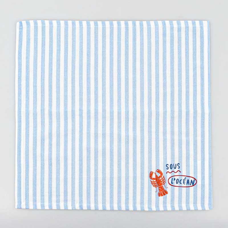 Serviette de table 'Seaside' homard bleue