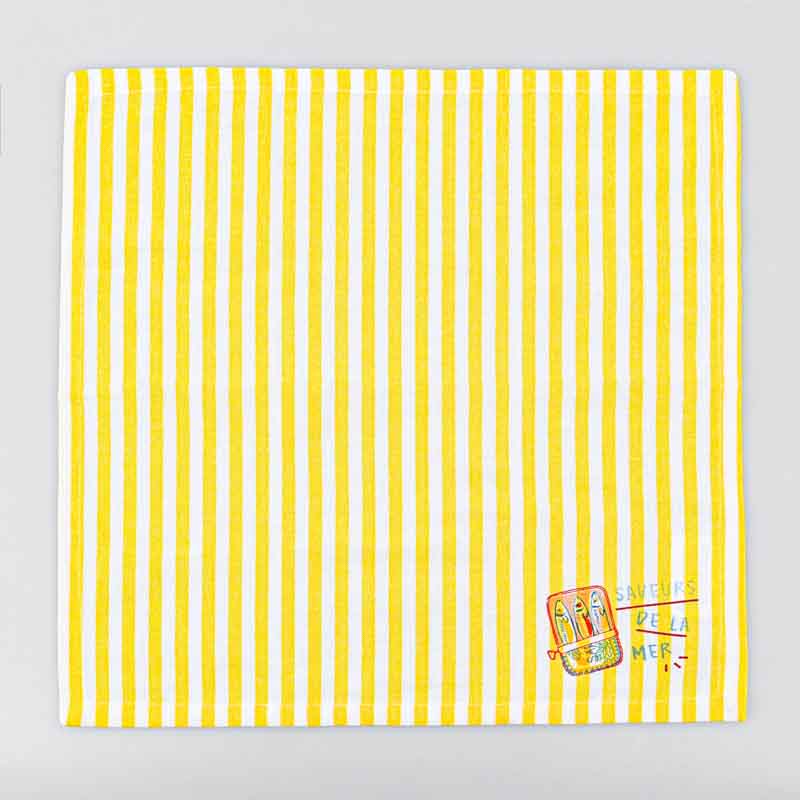 Serviette de table 'Seaside' sardines jaune