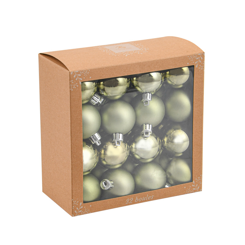 Lot de 32 boules à suspendre vert amande