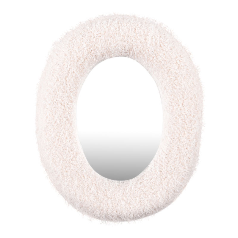 Miroir ovale 'Cocon' beige 