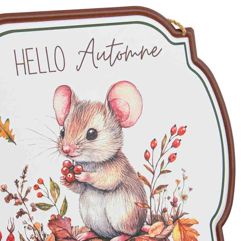 Décoration murale souris 'Coeur d'Automne' 
